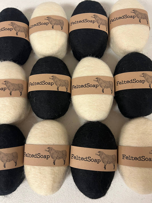 Twisted Purl LLC - Felted Soap Solid Black & Solid White