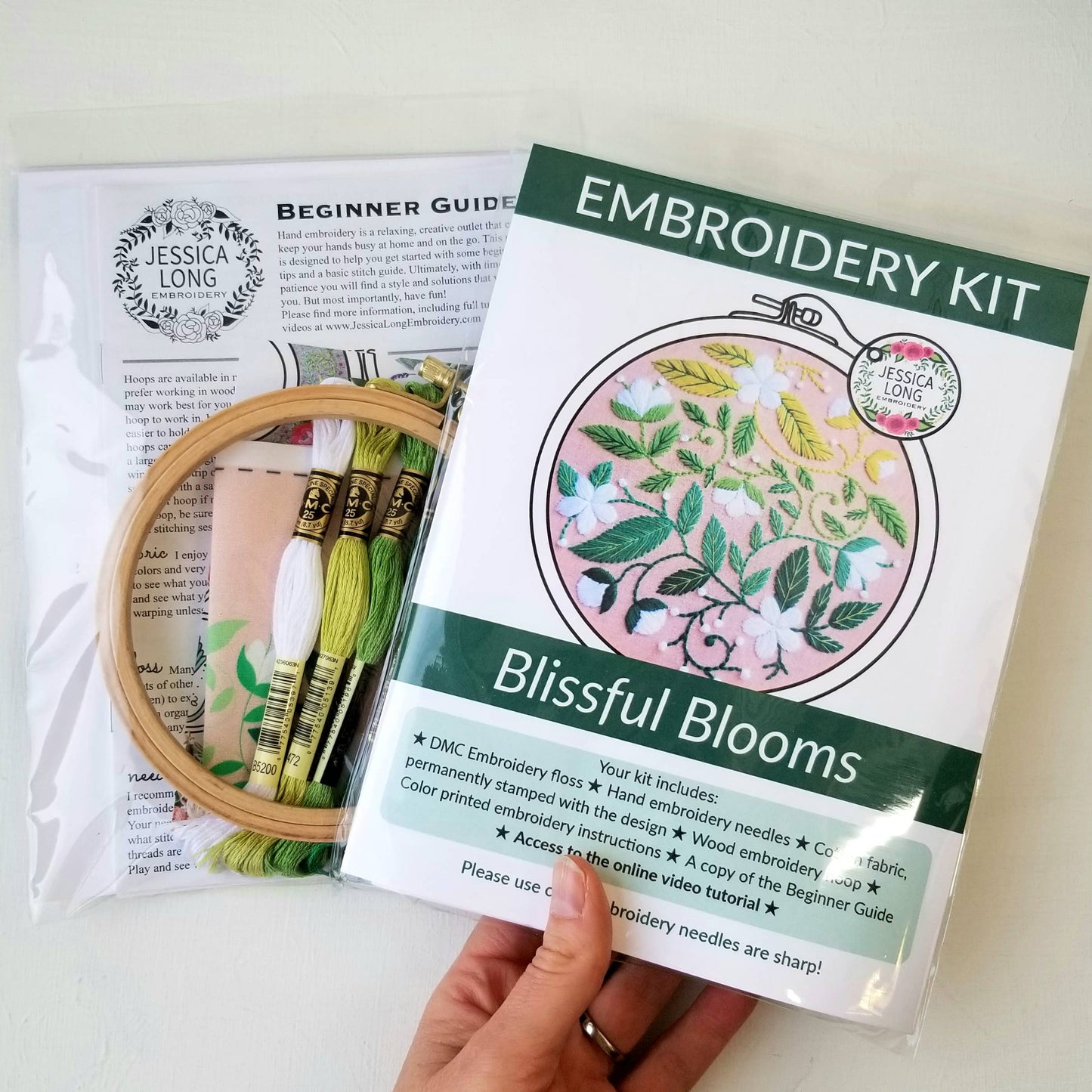 Jessica Long Embroidery - Blissful Blooms Beginner Embroidery Kit