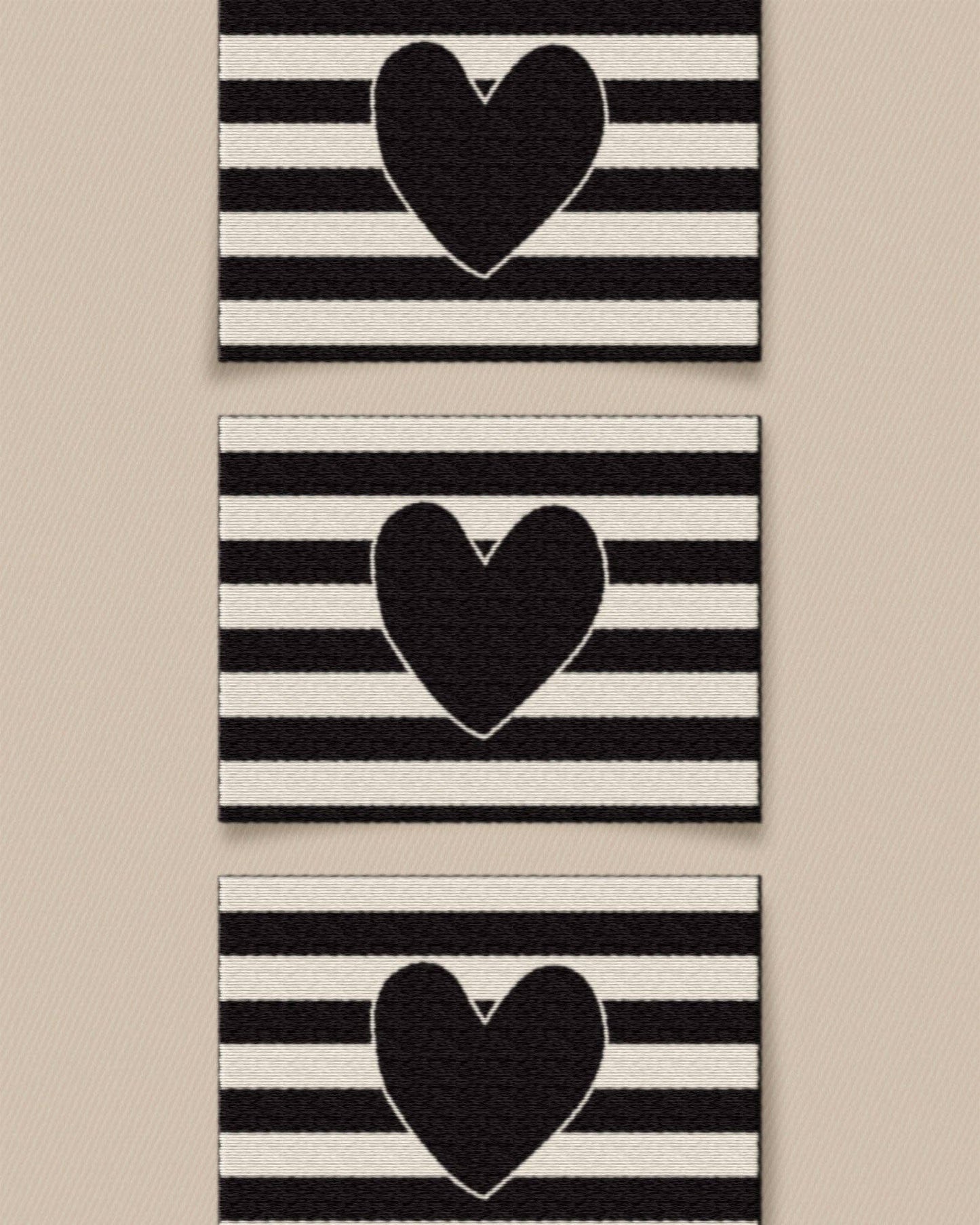 Matchy Matchy Sewing Club - Black Heart Large Garment Labels