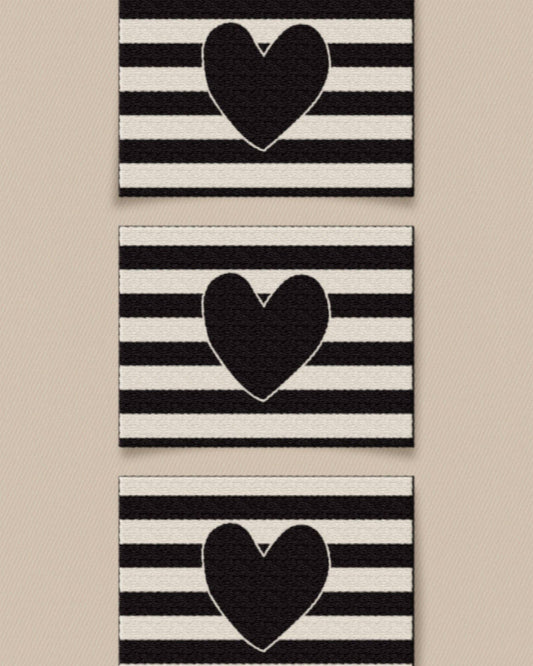 Matchy Matchy Sewing Club - Black Heart Large Garment Labels