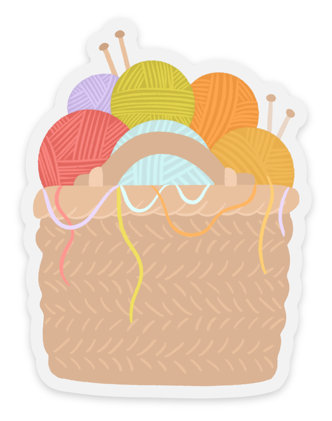 Elyse Breanne Design - Clear Yarn Basket Sticker 2.3x3in