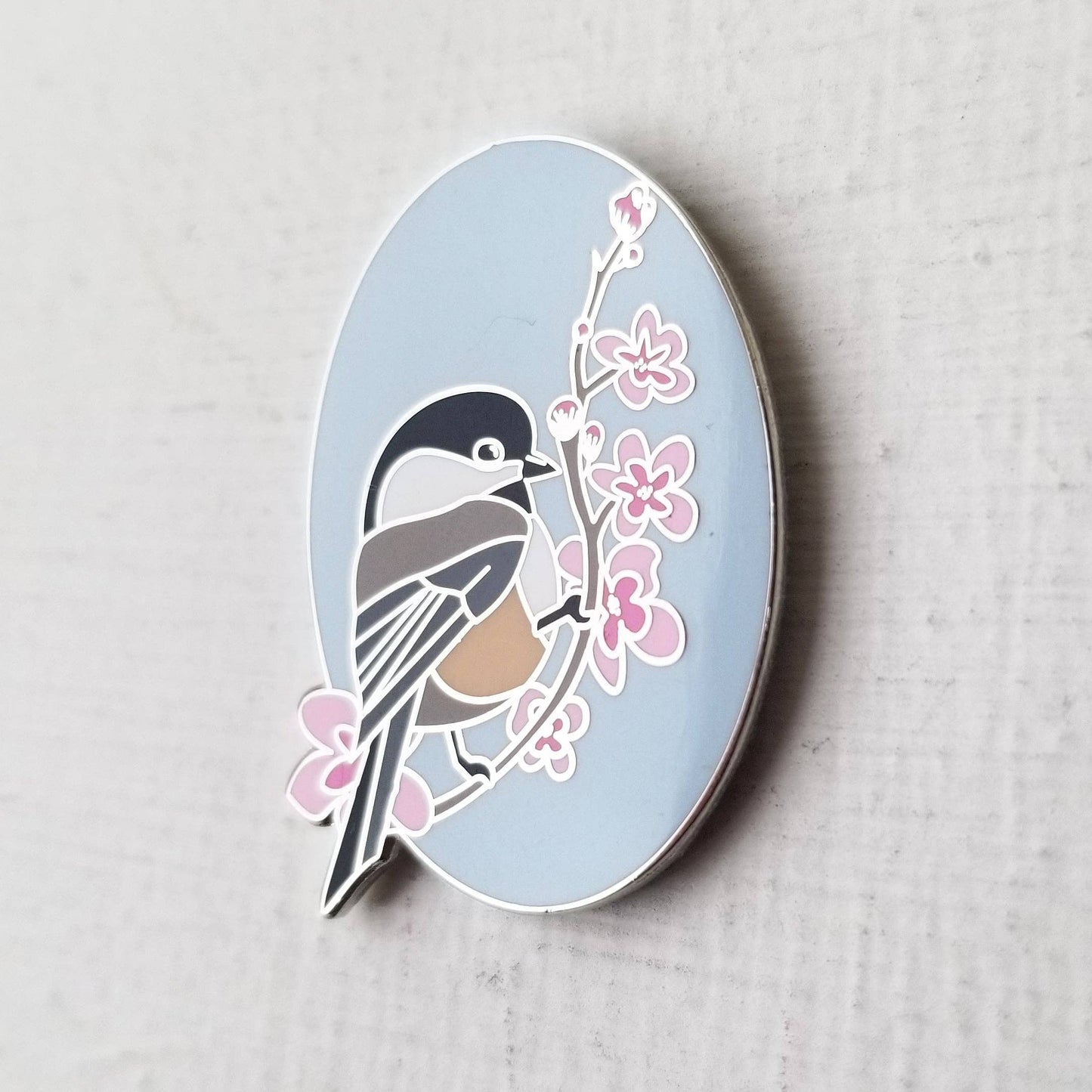Jessica Long Embroidery - Chickadee Enamel Needle Minder