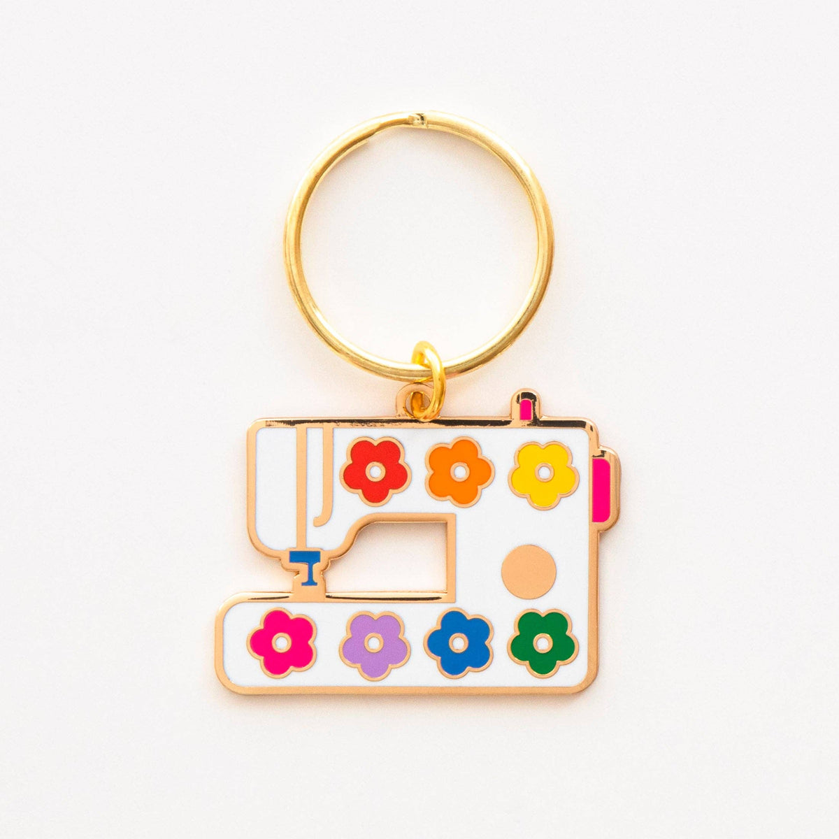 Sarah Hearts - Daisy Sewing Machine Enamel Keychain - Bag Charm