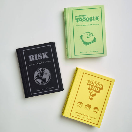 WS Game Company - Vintage Bookshelf Assortment: Guess Who?, Risk, Trouble