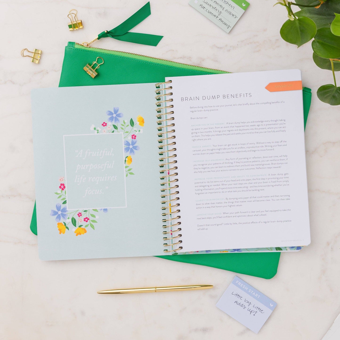 Cultivate What Matters - Refresh Brain Dump Journal | Gold Stripes
