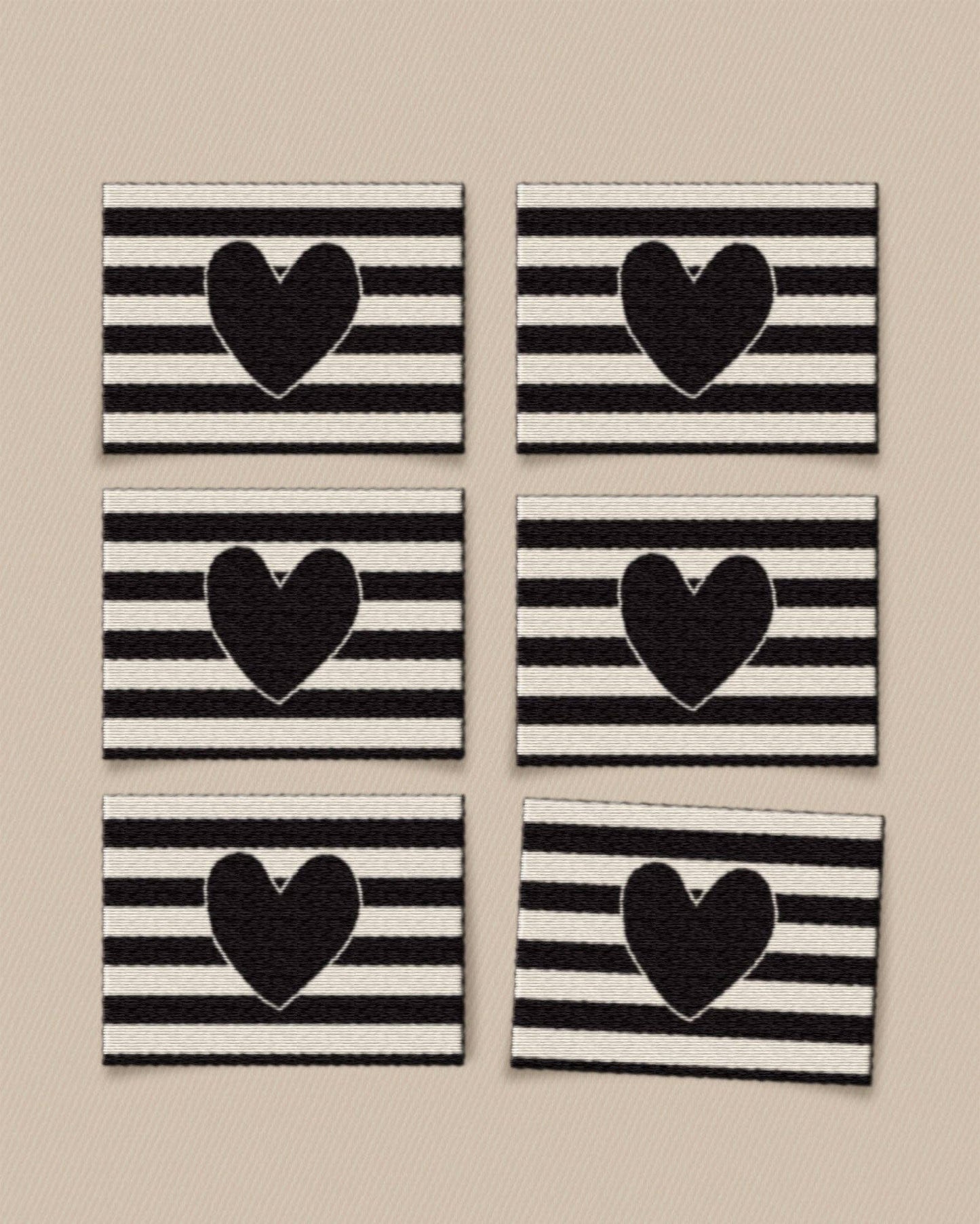 Matchy Matchy Sewing Club - Black Heart Large Garment Labels