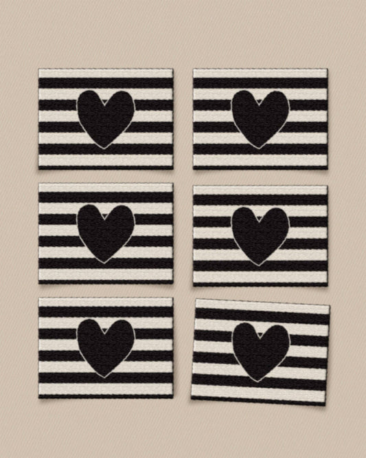 Matchy Matchy Sewing Club - Black Heart Large Garment Labels