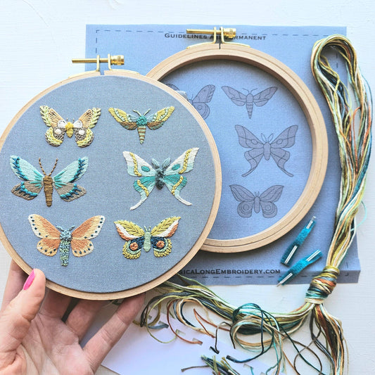 Jessica Long Embroidery - Moth Sampler Embroidery Kit