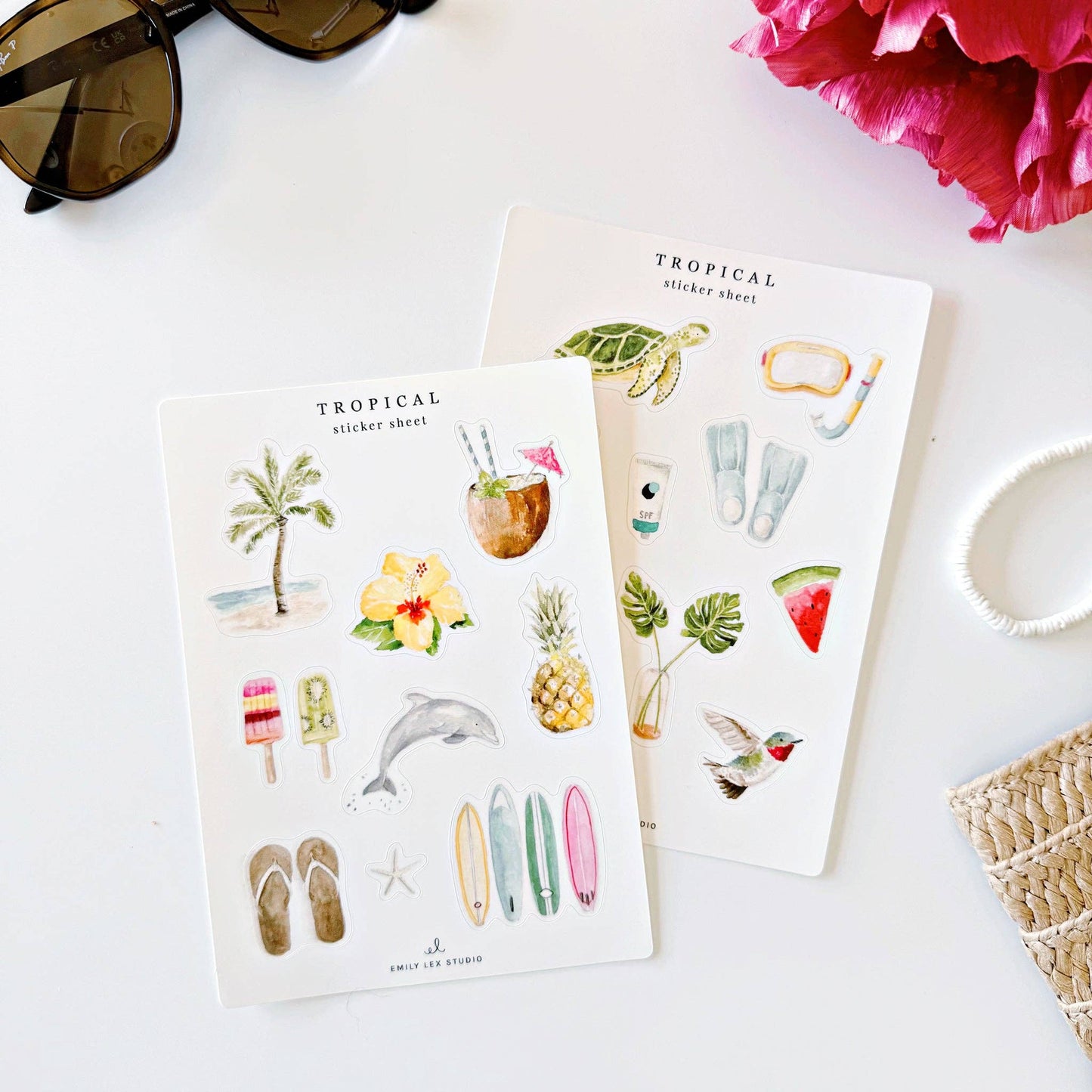 emily lex studio - Tropical sticker sheets