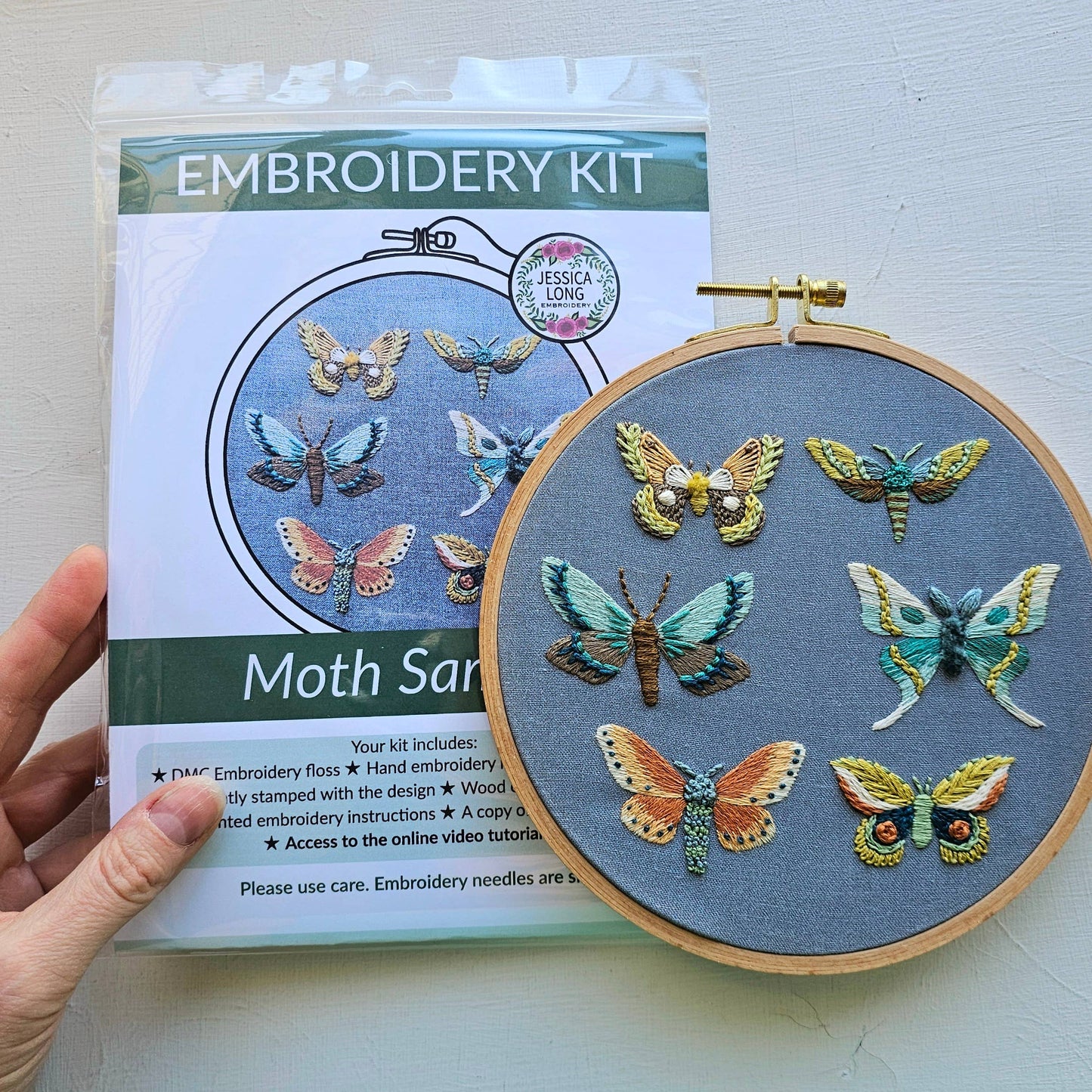 Jessica Long Embroidery - Moth Sampler Embroidery Kit