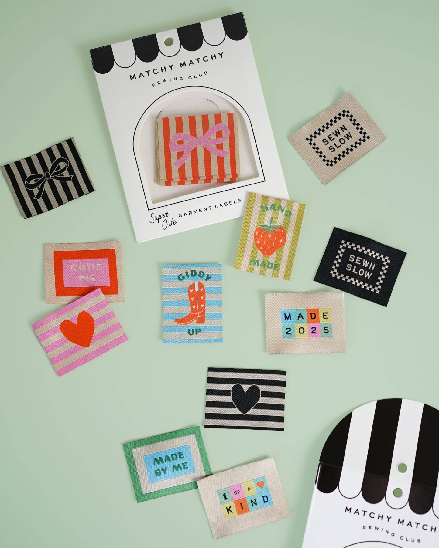Matchy Matchy Sewing Club - Black Bow Large Garment Labels