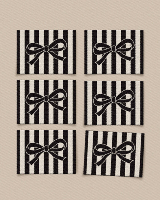 Matchy Matchy Sewing Club - Black Bow Large Garment Labels