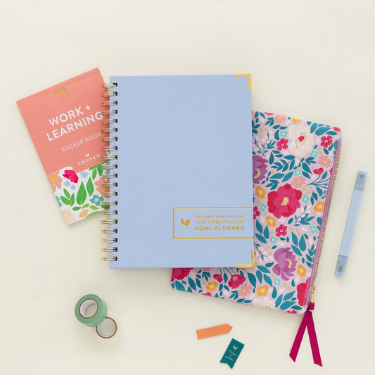 Cultivate What Matters - 2026 One-Year PowerSheets® Goal Planner | Snowfall
