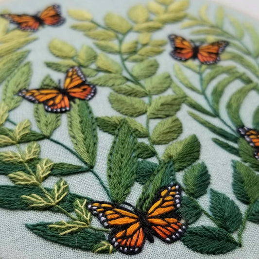 Jessica Long Embroidery - "Love Grows" butterfly hand embroidery kit