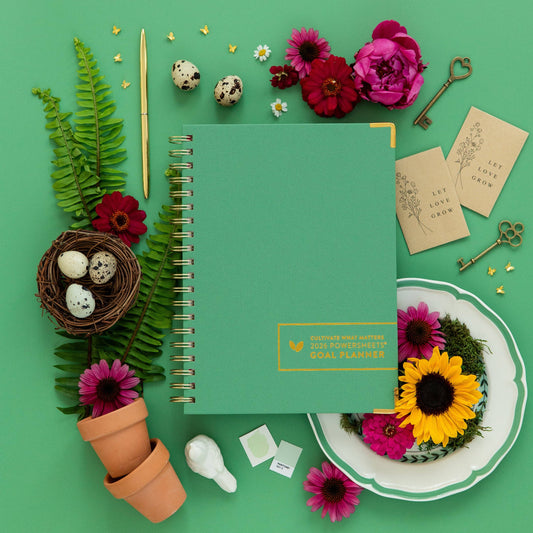 Cultivate What Matters - 2026 One-Year PowerSheets® Goal Planner | Leaf