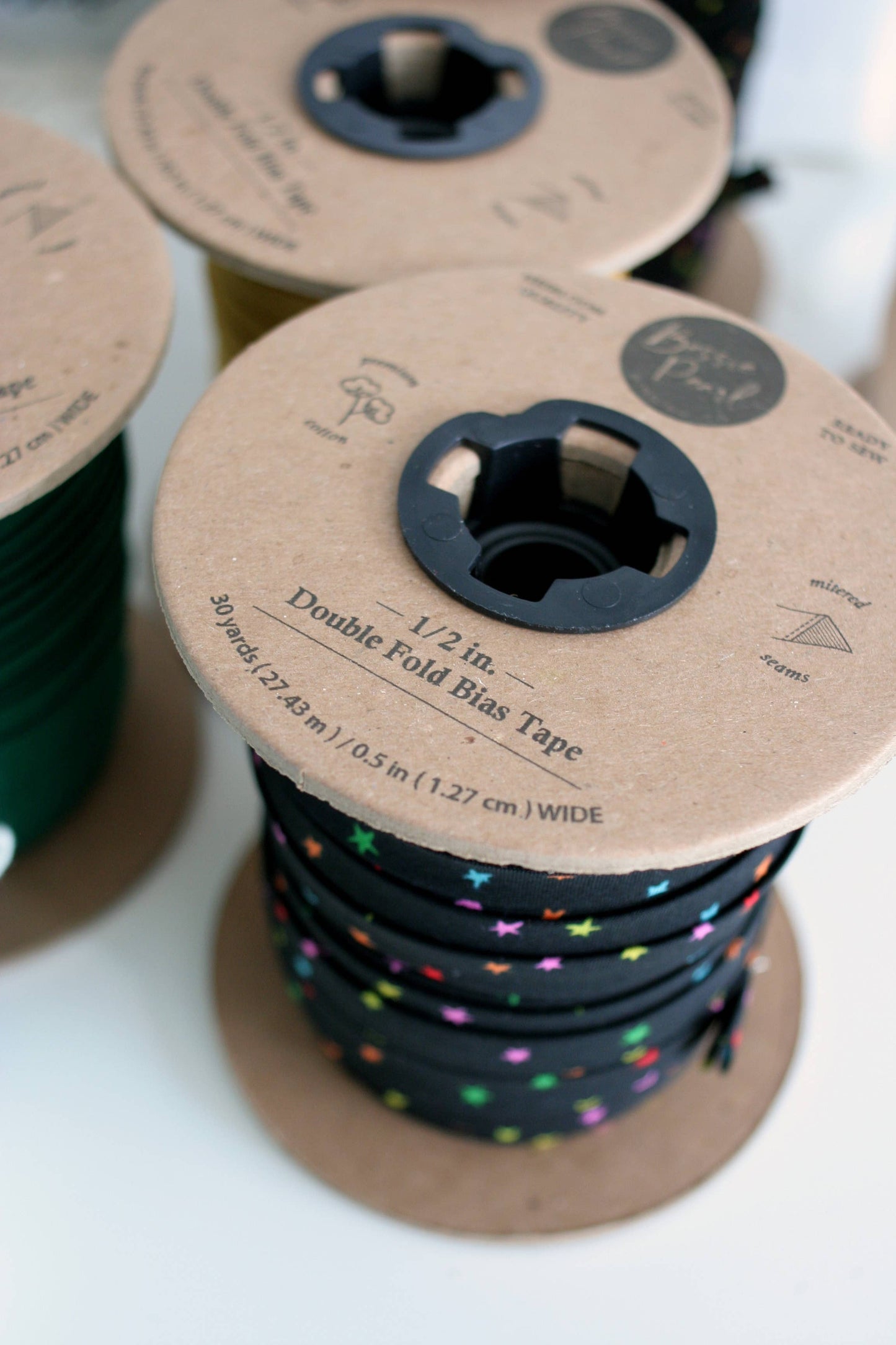 Bessie Pearl Binding Co - 1/2" Double Fold Bias Binding - Black 100% Cotton