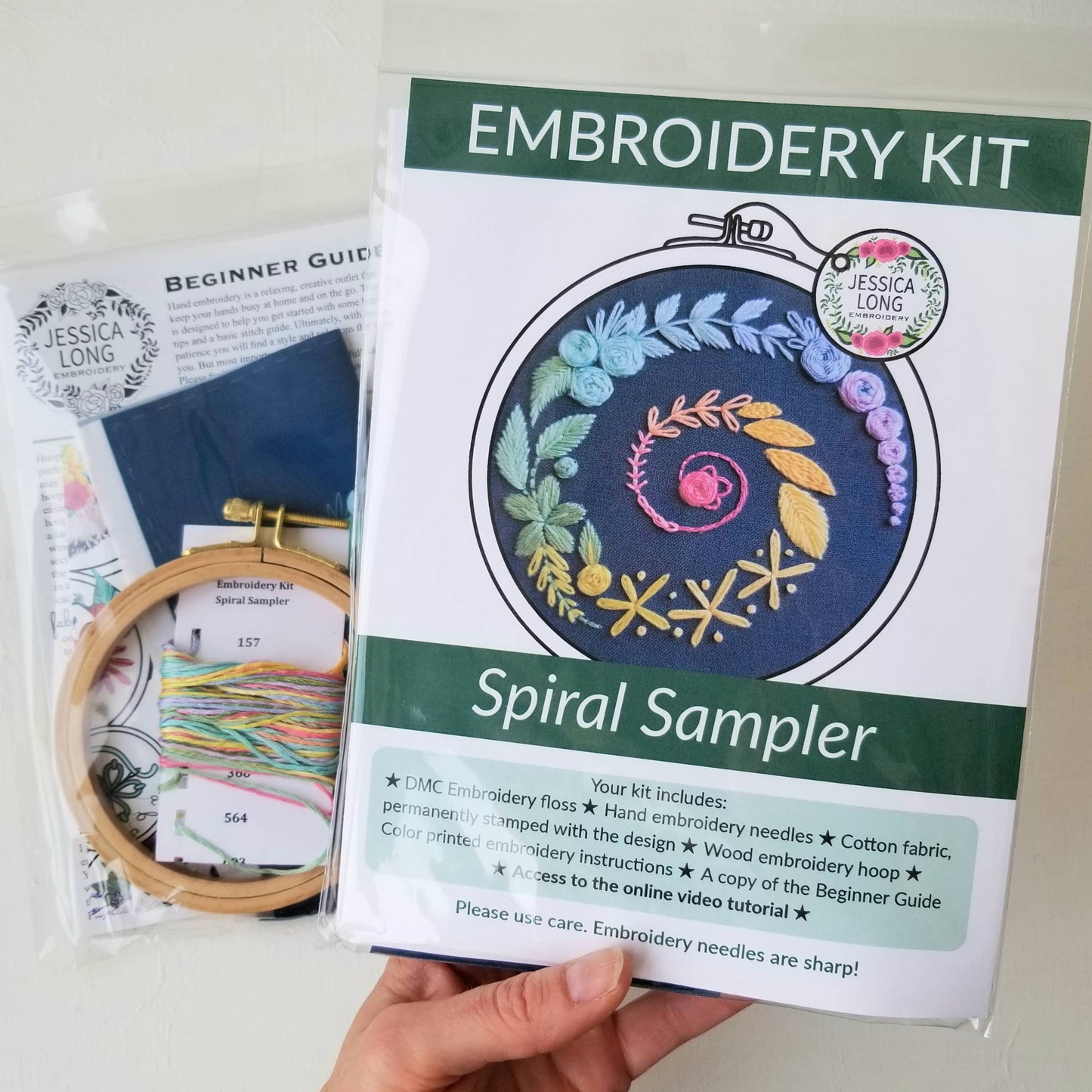 Jessica Long Embroidery - Spiral Sampler Beginner Embroidery Kit
