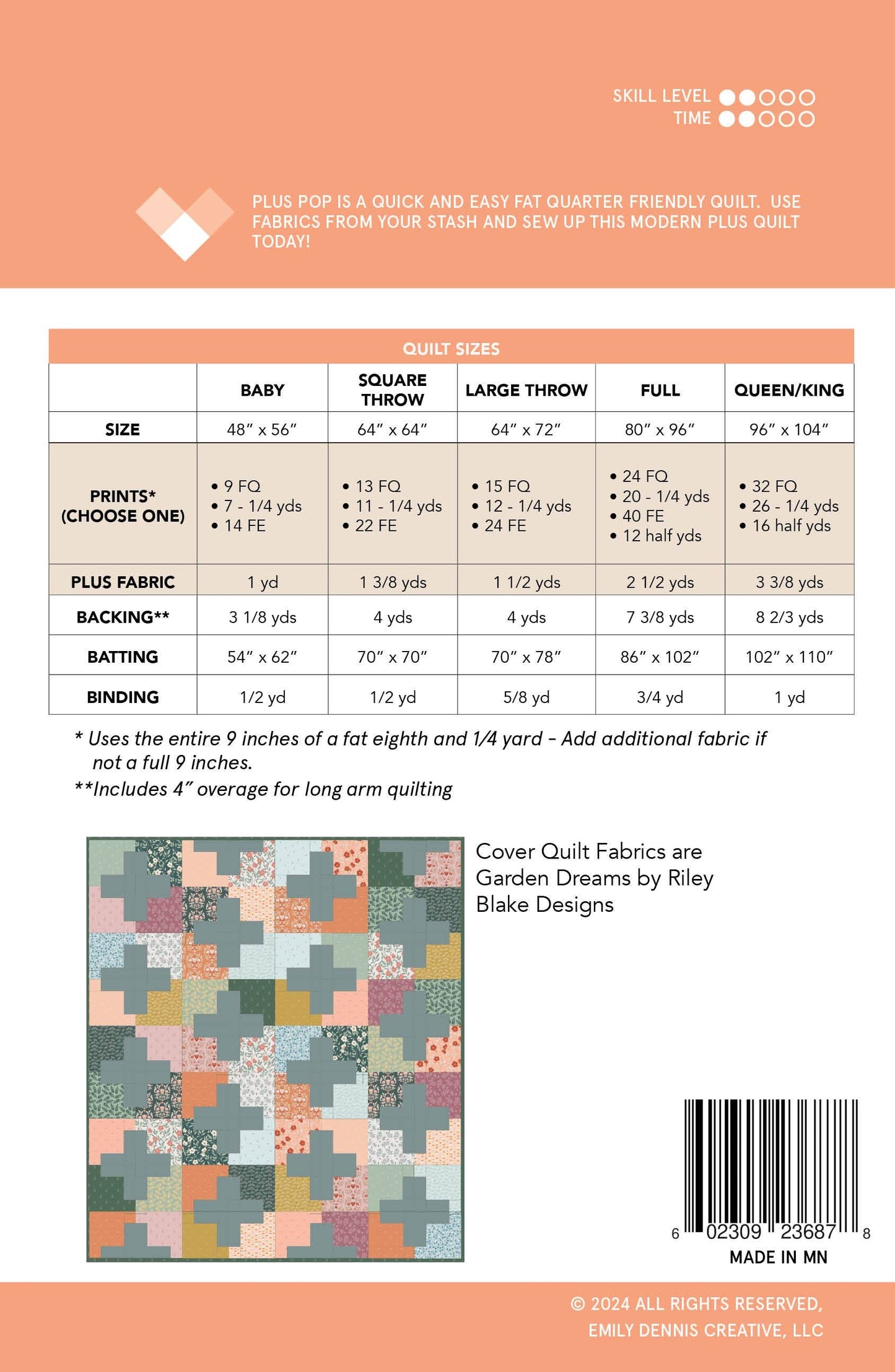 Quilty Love - Plus Pop Printed booklet Quilt Pattern