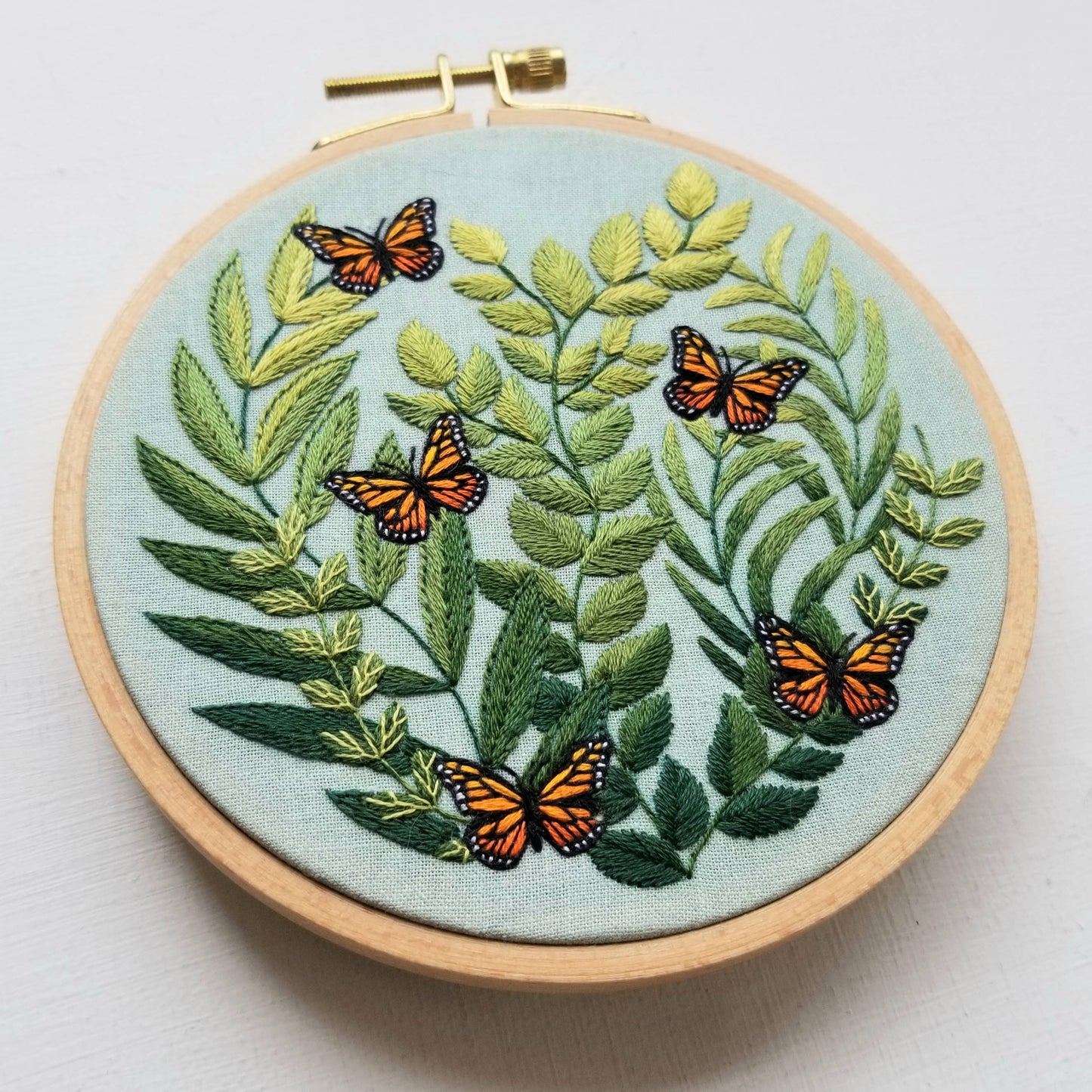 Jessica Long Embroidery - "Love Grows" butterfly hand embroidery kit