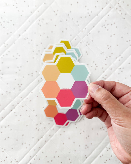 Cotton and Joy - Hexie Blooms - Rainbow Sticker
