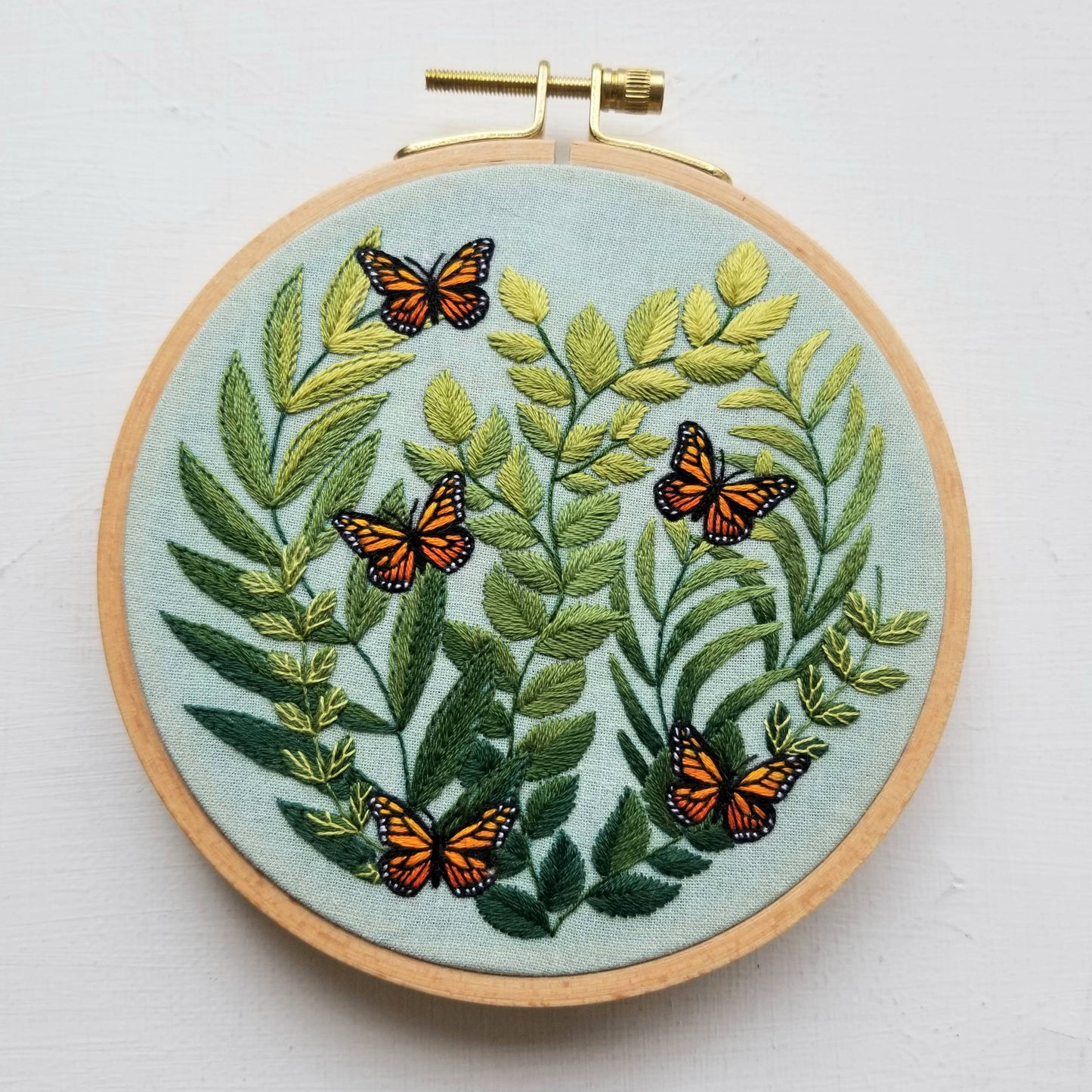 Jessica Long Embroidery - "Love Grows" butterfly hand embroidery kit