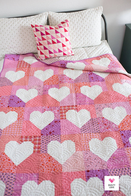 Quilty Love - Patchwork Hearts II PRINTED Quilt Pattern