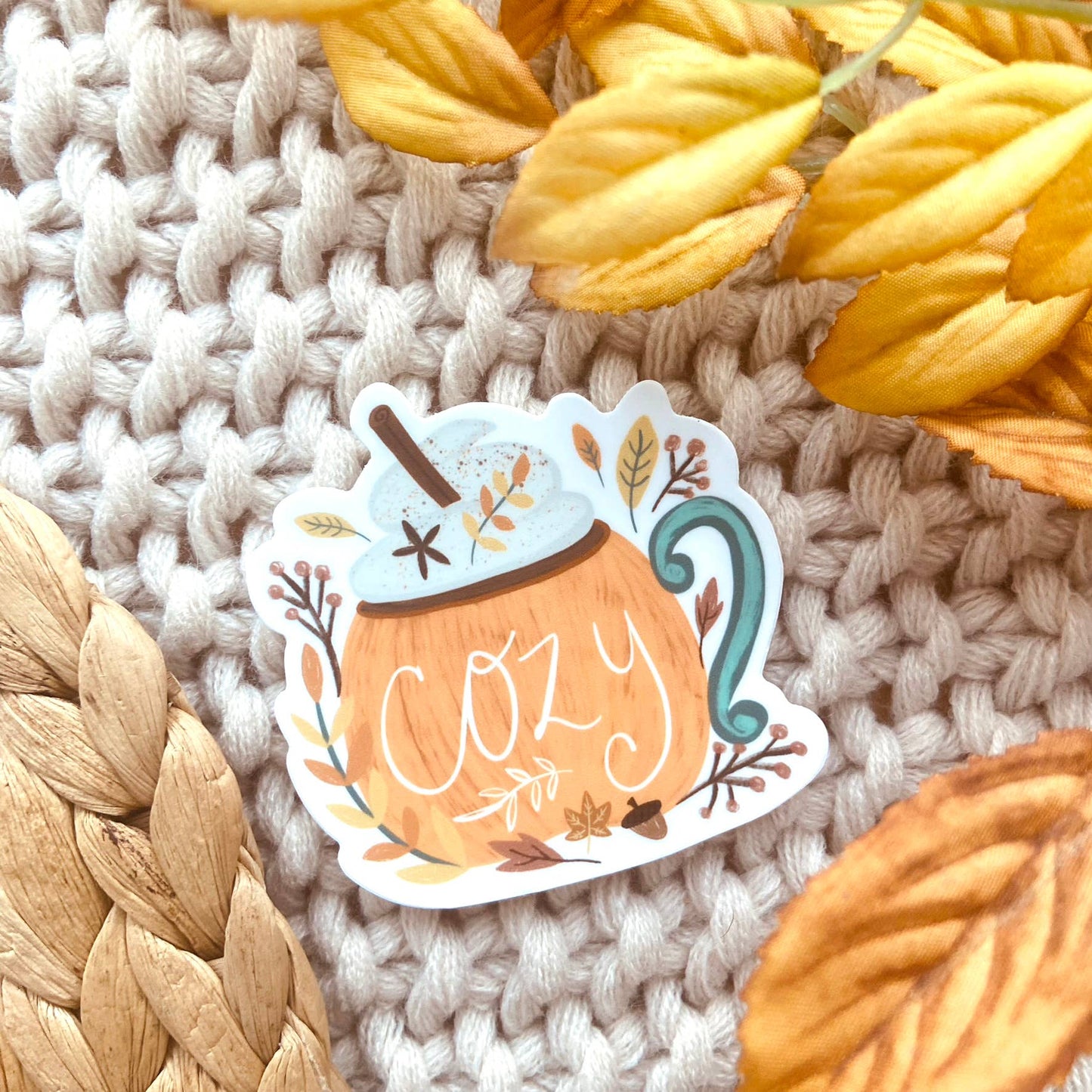 Makerie Day - Cozy Pumpkin Mug Sticker