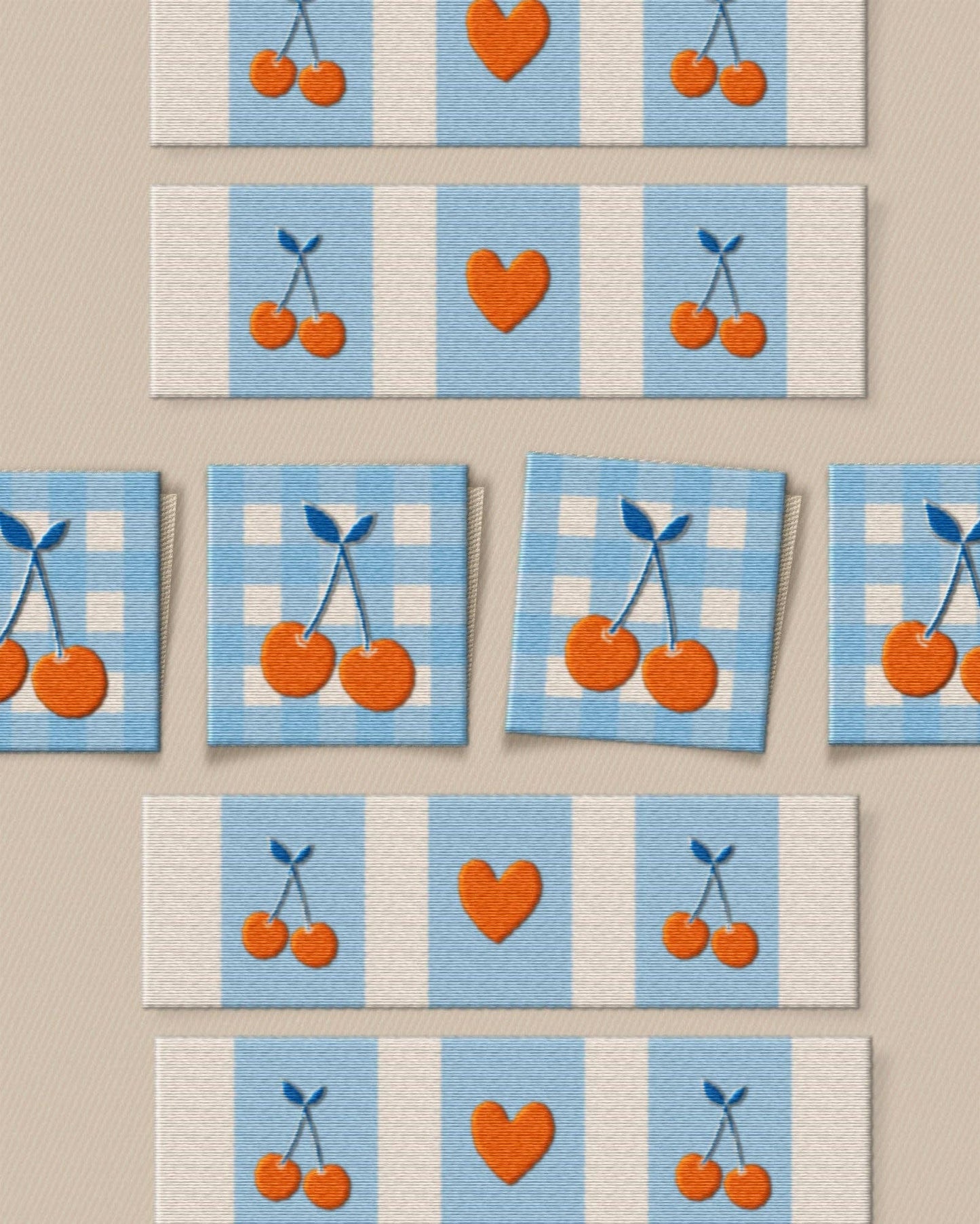 Matchy Matchy Sewing Club - Cherries Square and Rectangle Garment Labels