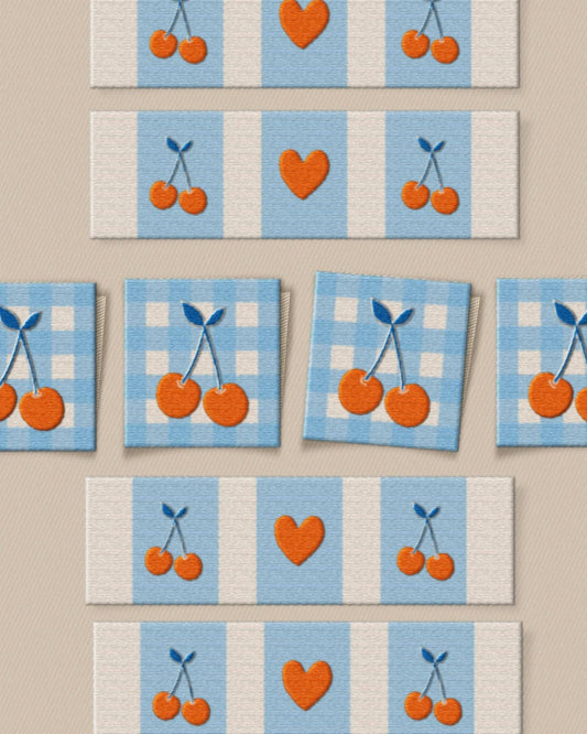 Matchy Matchy Sewing Club - Cherries Square and Rectangle Garment Labels