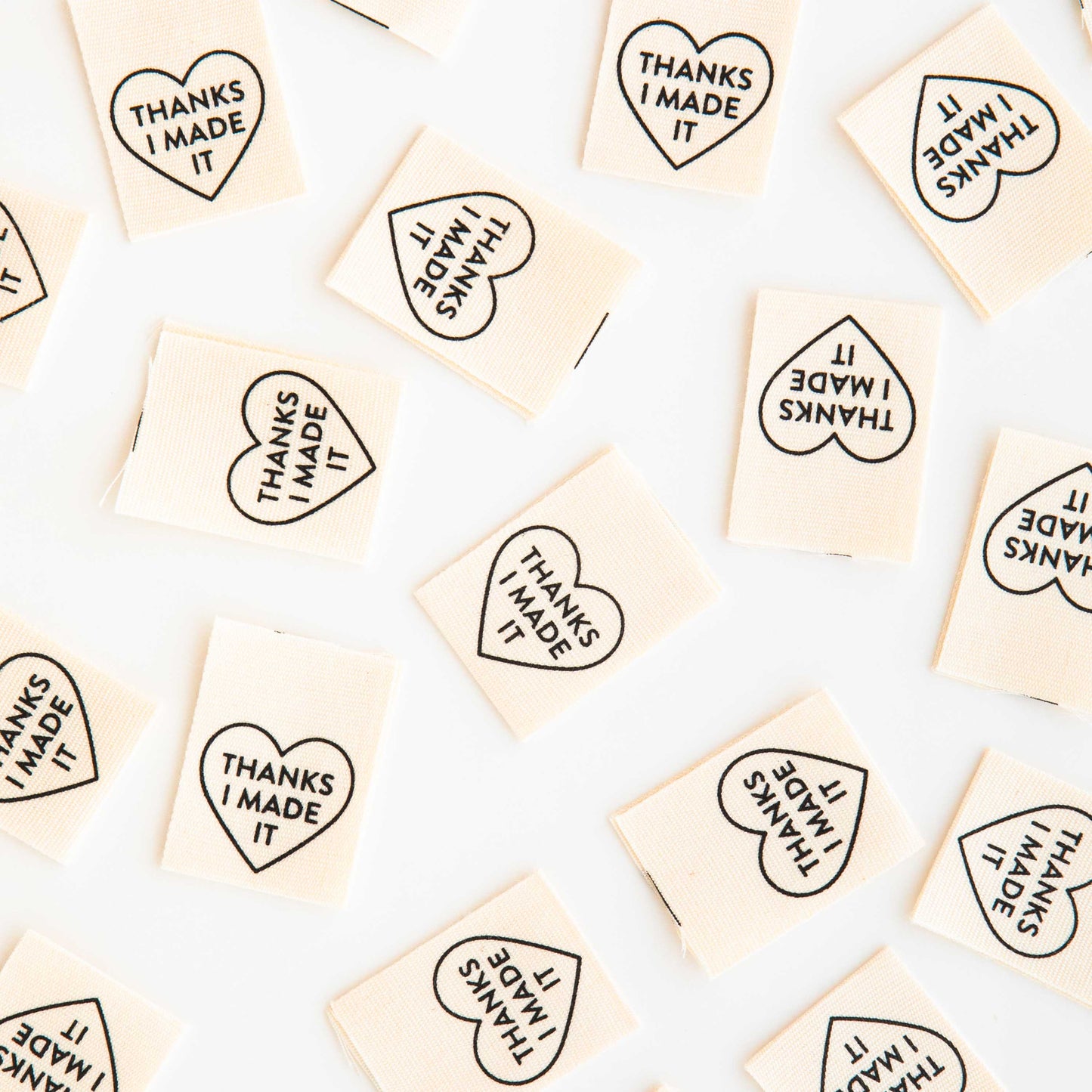 Sarah Hearts - Thanks I Made It Heart Organic Cotton - Sewing Quilt and Garment Labels