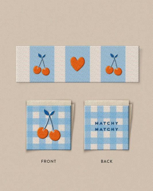 Matchy Matchy Sewing Club - Cherries Square and Rectangle Garment Labels