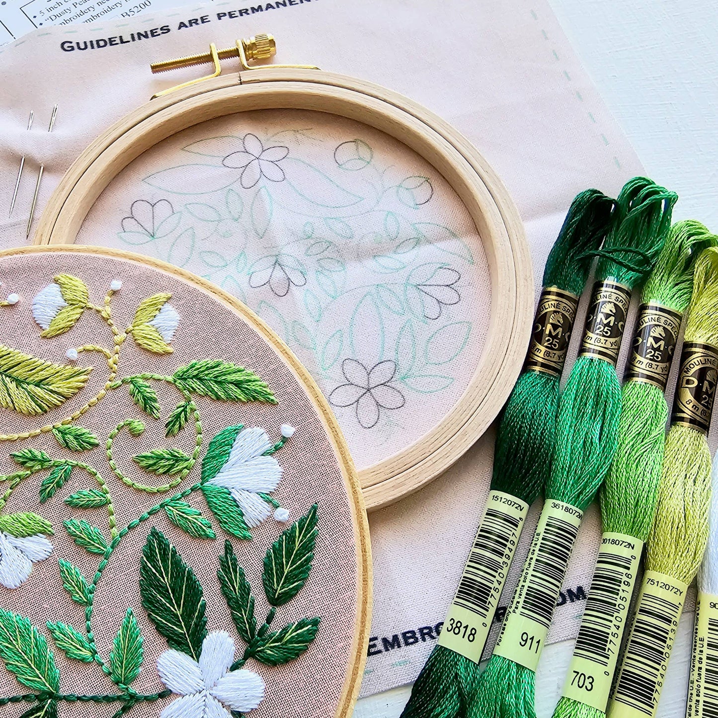 Jessica Long Embroidery - Blissful Blooms Beginner Embroidery Kit