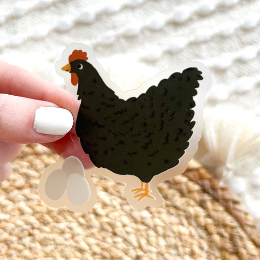 Elyse Breanne Design - Clear Hen Sticker 2.75x2.75in