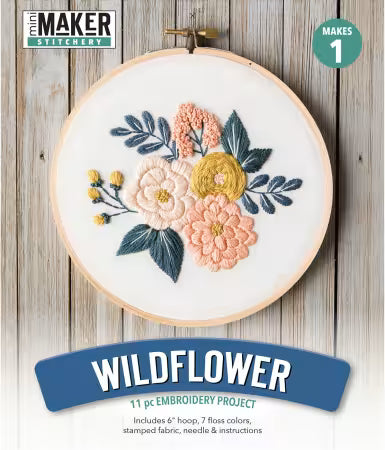 Leisure Arts Kit Embroidery 6in Wildflowers