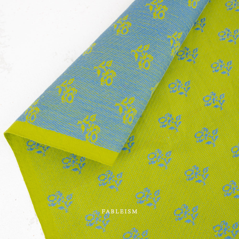 Pre-Order | Mini Roses in Sunny Grass (Jacquard) | SWM-205-MNR-SUNNY-GRASS | Swedish Meadow | Fableism Supply Co.