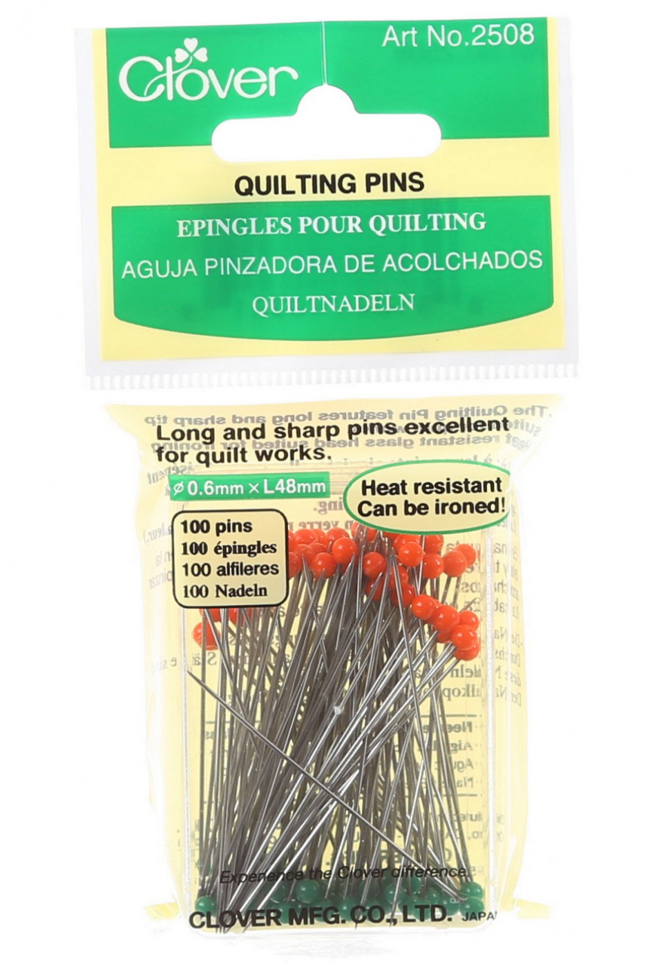 Quilting Glasshead Pin | Clover | Size 30 - 1-7/8in | 100ct