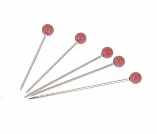 Glass Head Pins | Bohin | Coral - 1 3/16in