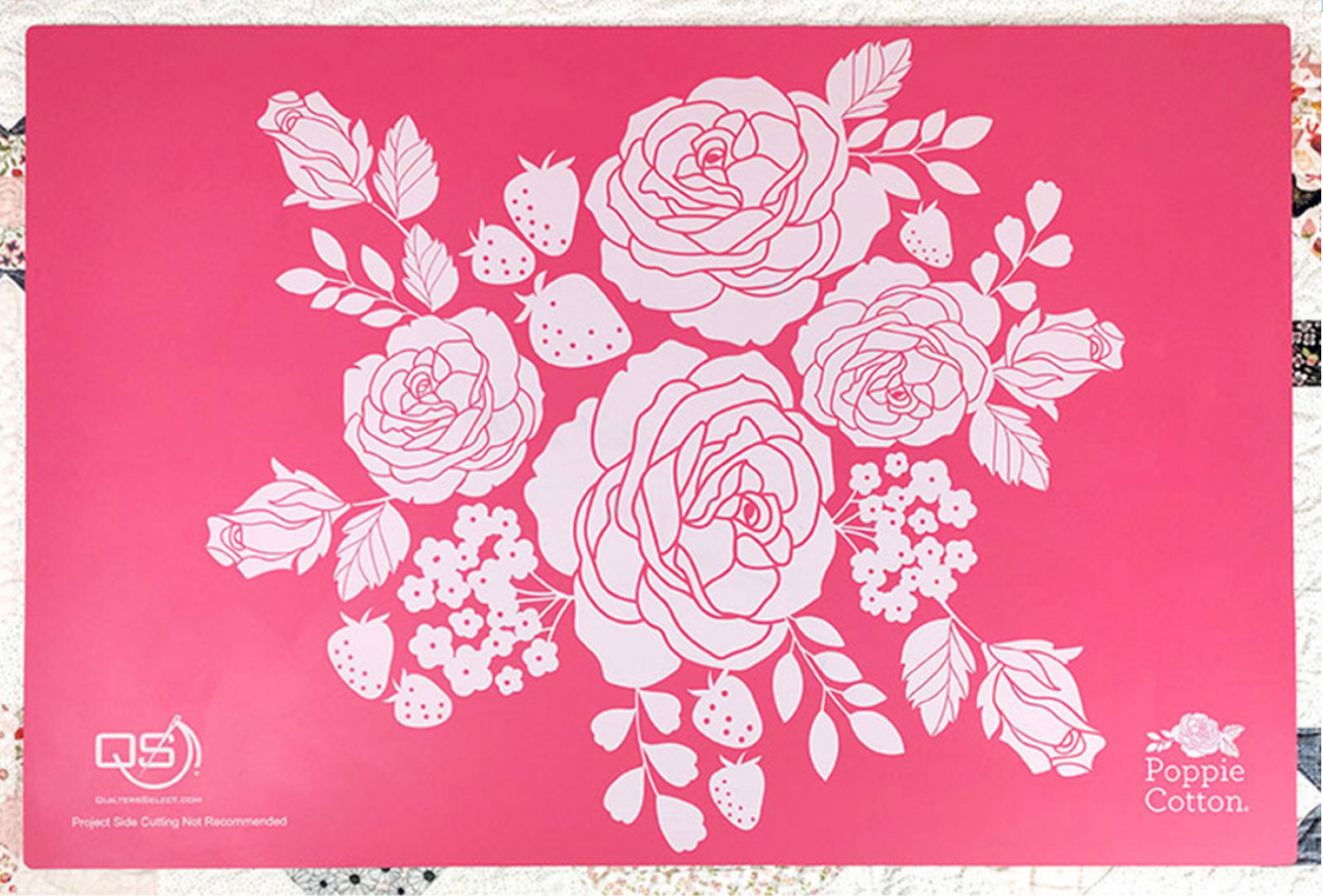 Dual Side Pink Poppie Cotton Cutting Mat | Quilter's Select | 22in x 34in