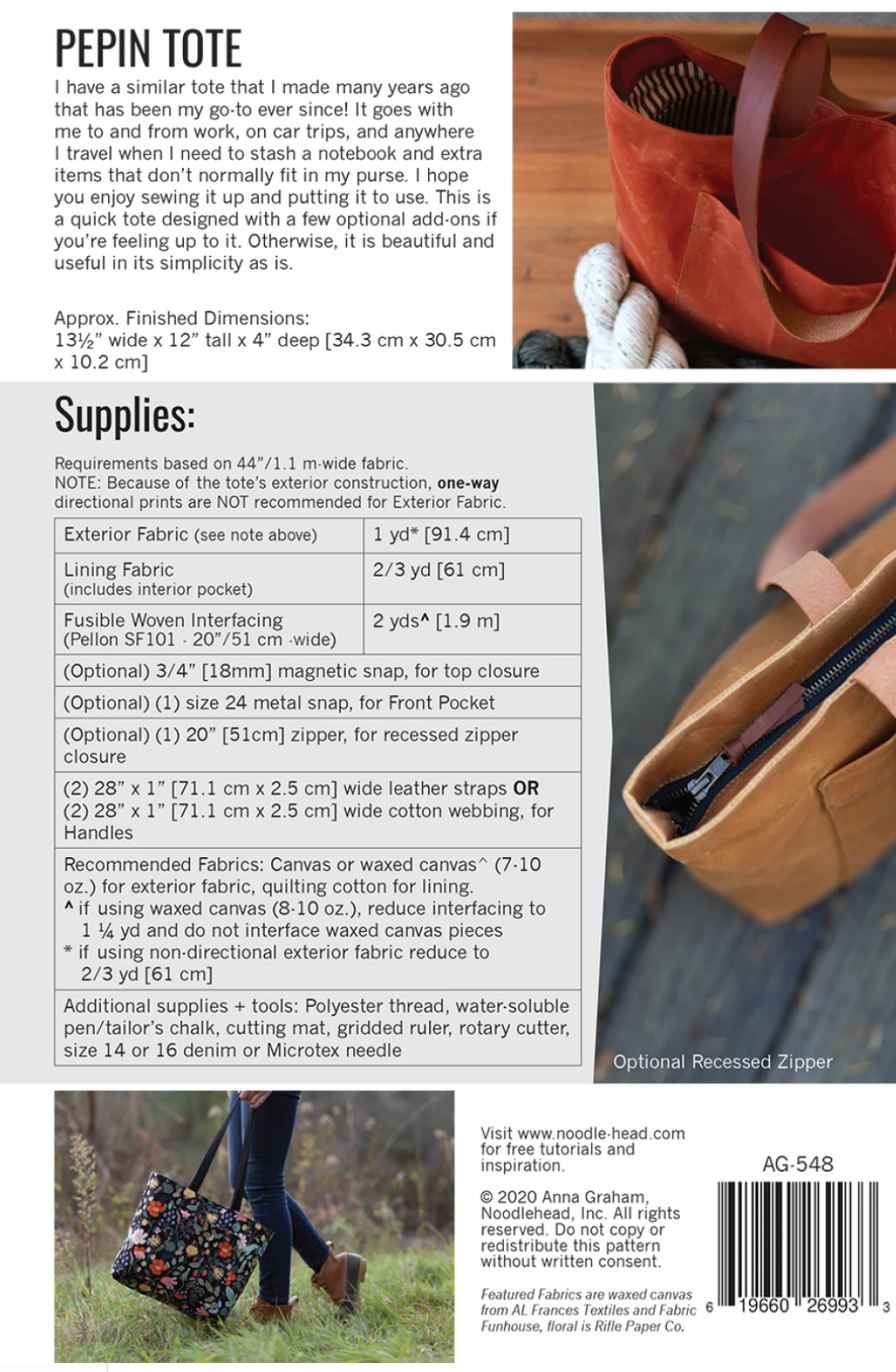 Pepin Tote | Noodlehead