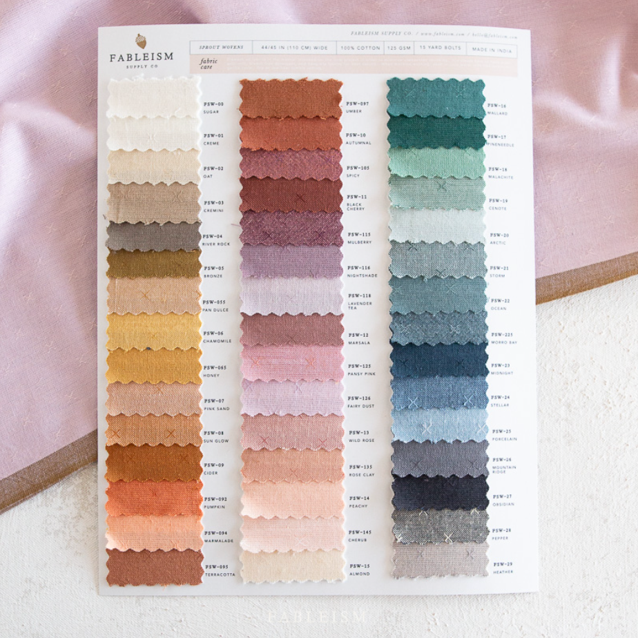 Sprout Wovens | Swatch Card | Fableism Supply Co.