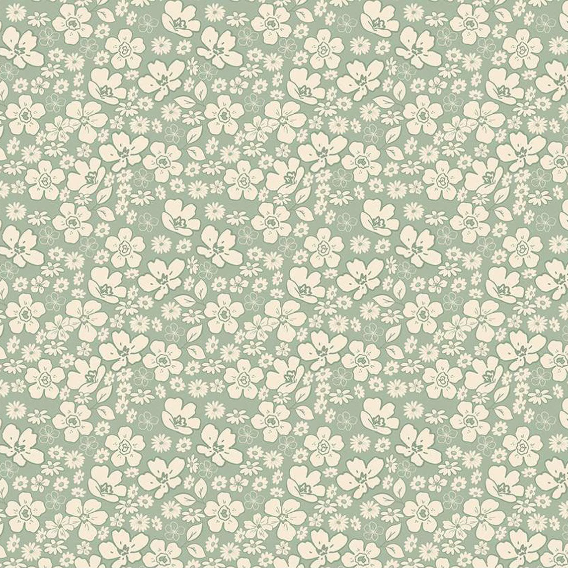 Tonal Floral Aloe | Morning Latte | Riley and Blake Designs