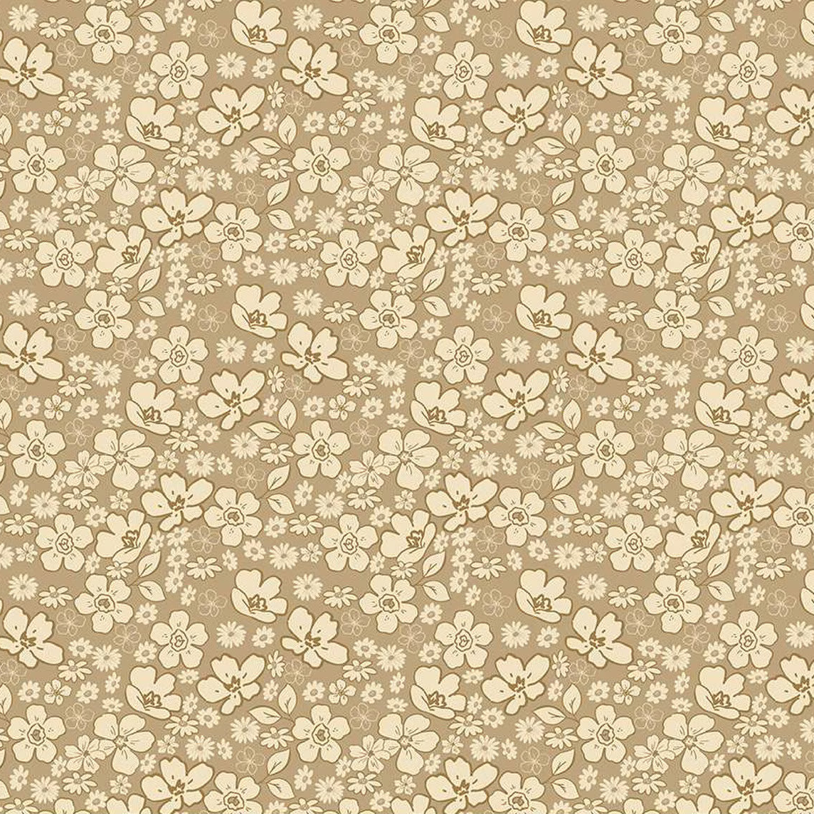 Tonal Floral Camel | Morning Latte | Riley and Blake Designs