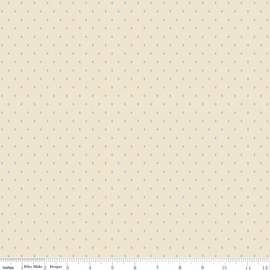 Diamond Cream WN18963 fabric shown with an inch ruler for scale