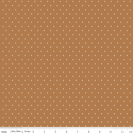 Diamond Ginger WN18963 fabric shown with an inch ruler for scale