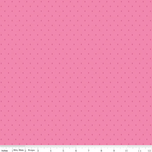 Diamond Hibiscus WN18963 fabric shown with an inch ruler for scale