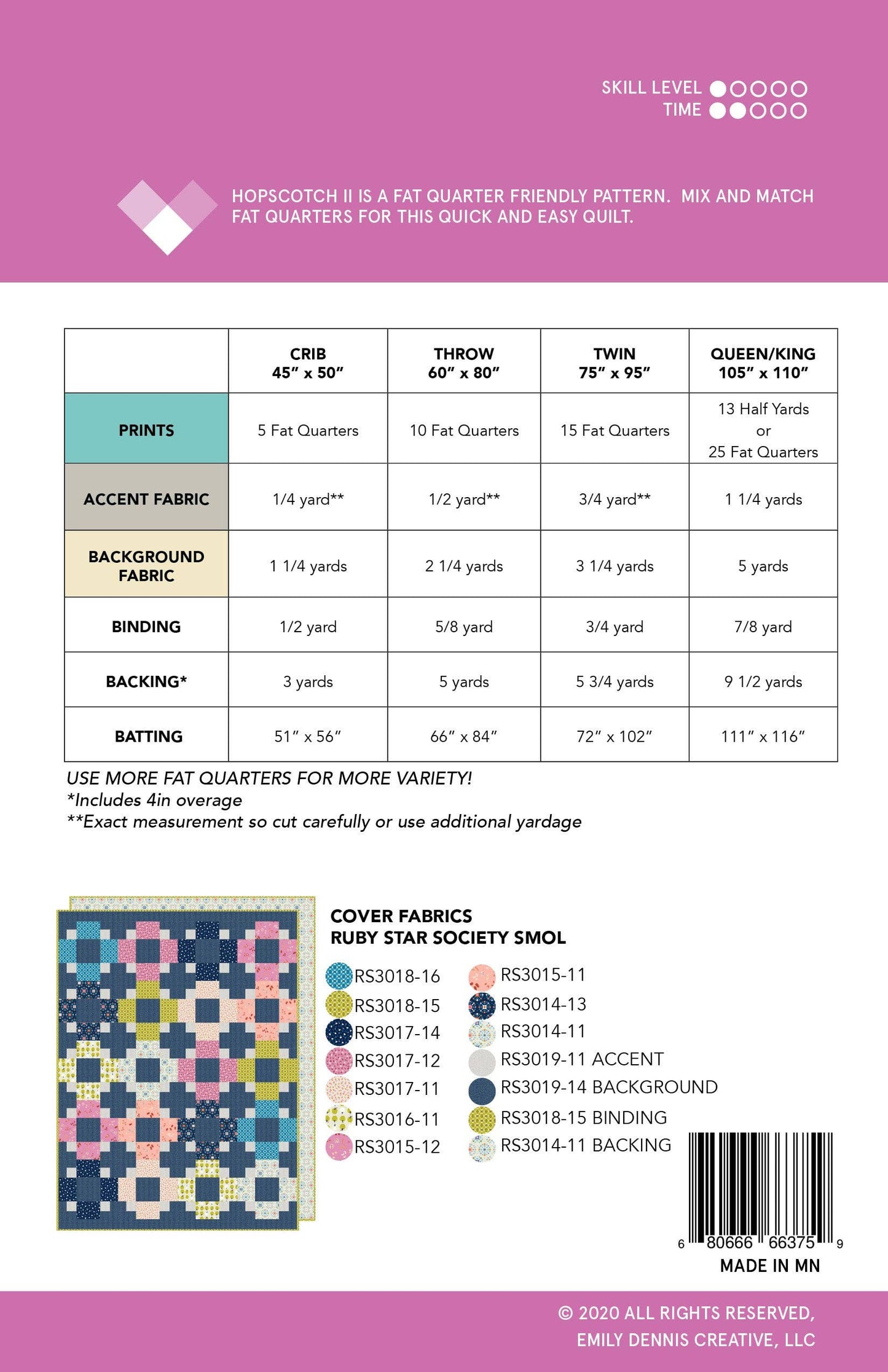 Quilty Love - Hopscotch II PAPER Quilt Pattern