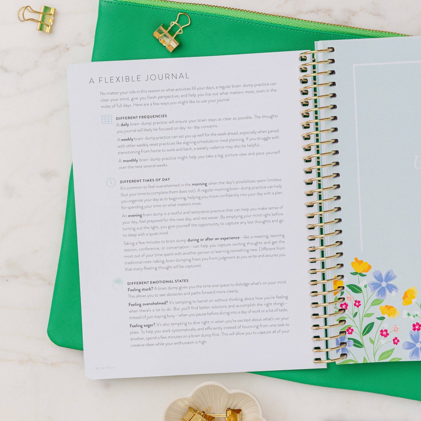 Cultivate What Matters - Refresh Brain Dump Journal | Gold Stripes