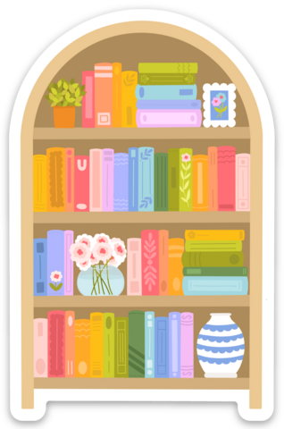 Elyse Breanne Design - Rainbow Bookshelf Sticker 2.1x3.2in