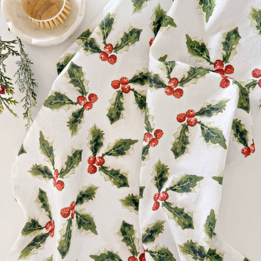 emily lex studio - Holly berry tea towel