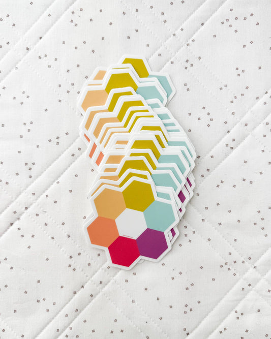 Cotton and Joy - Hexie Blooms - Rainbow Sticker